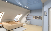 Спальня с натяжным потолком