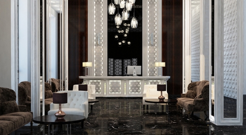 Дизайн лобби отеля в стиле ар-деко